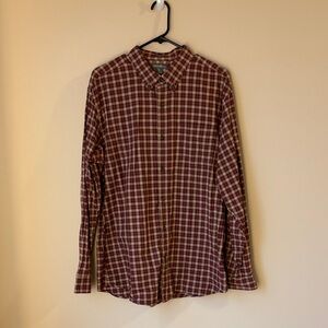 Men's Maroon Plaid Shirt